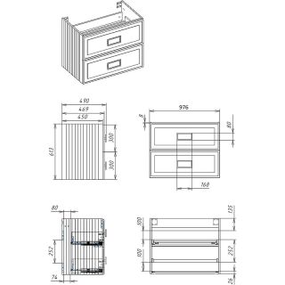 Тумба под раковину La Fenice Cubo FNC-01-CUB-BG-100-2 Синяя матовая 100 см
